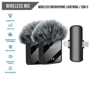 F15-2 Wireless Microphone 2 in 1 Collar Android and iphone